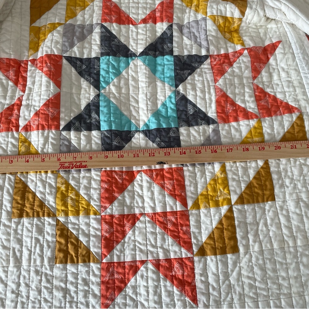 Quilt Coat Geometric Patterned - Multicolor - image 8